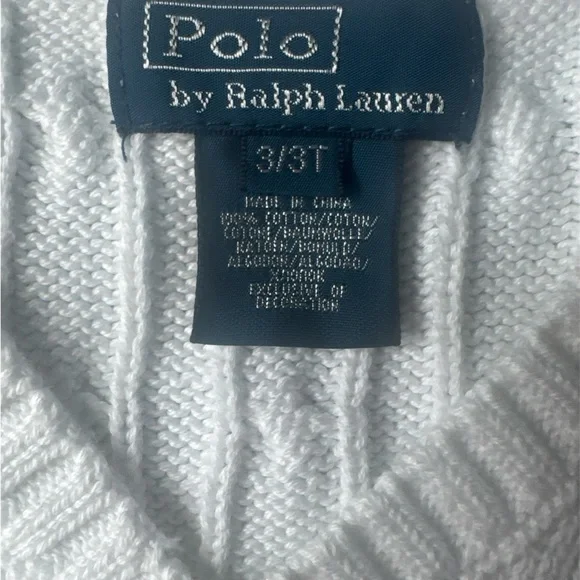 Polo Ralph Lauren Cable-Knit Cotton Sweater Vest kids 3t - Picture 4 of 4